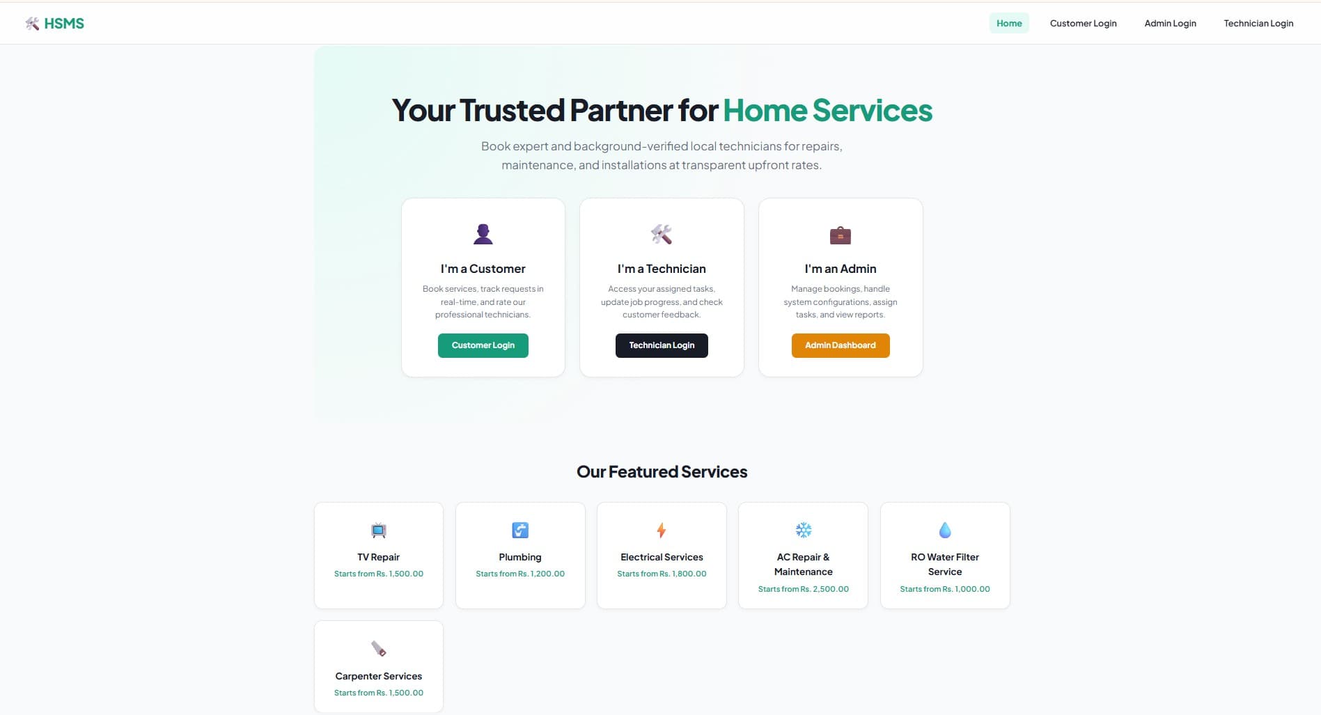 Home Service Management System
